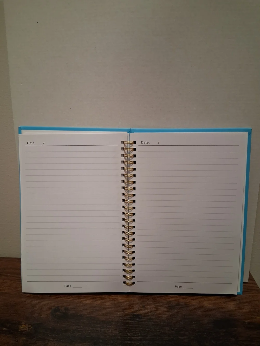 Blue Spiral Notebook with Gold Foil Typography - Brand Notebook